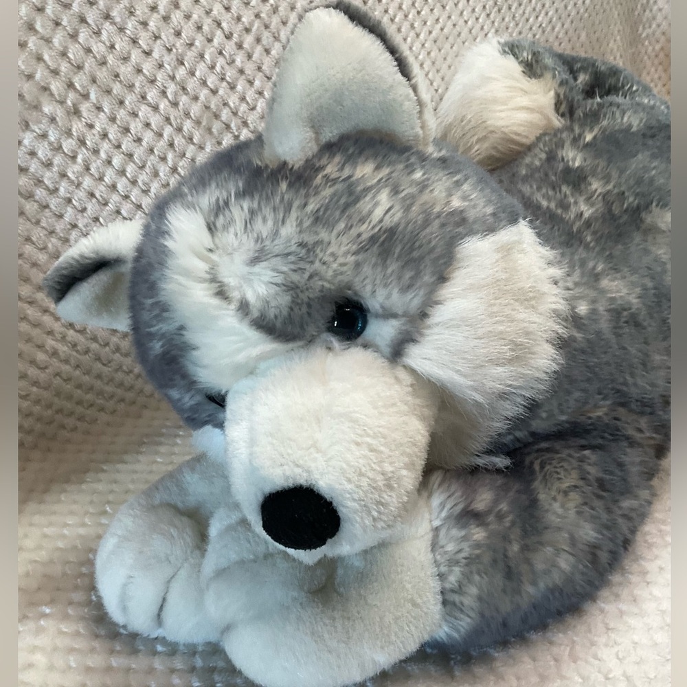 Aurora World Super Flopsie Mush Husky Dog 28 inch Plush Stuffed Animal Blue Eyes - Picture 5 of 16